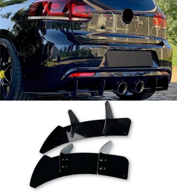 REAR BIG FIN DIFFUSER LIP GLOSS BLACK FOR VW GOLF MK6 R 2009-2012 - Image 3