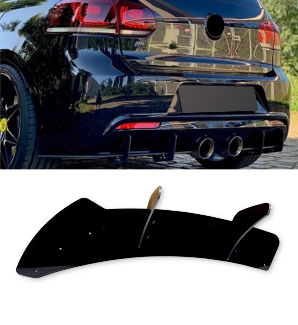 REAR BIG FIN DIFFUSER LIP GLOSS BLACK FOR VW GOLF MK6 R 2009-2012 - Image 4