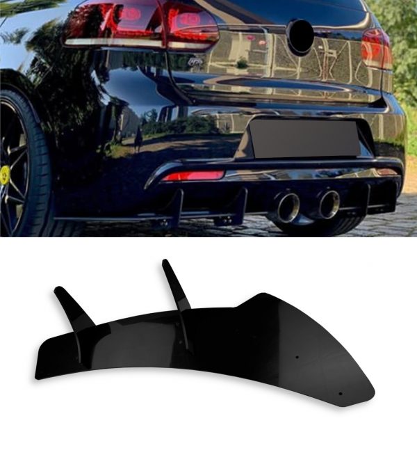 REAR BIG FIN DIFFUSER LIP GLOSS BLACK FOR VW GOLF MK6 R 2009-2012 - Image 5