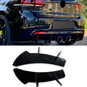 REAR BIG FIN DIFFUSER LIP GLOSS BLACK FOR VW GOLF MK6 R 2009-2012