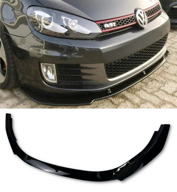 FRONT LIP SPLITTER GLOSS BLACK FOR VW GOLF MK6 GTI GTD 2009-2012 - Image 3