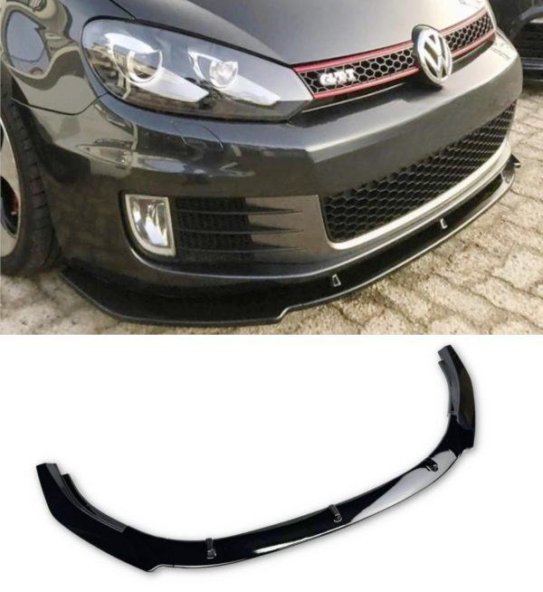 FRONT LIP SPLITTER GLOSS BLACK FOR VW GOLF MK6 GTI GTD 2009-2012 - Image 4