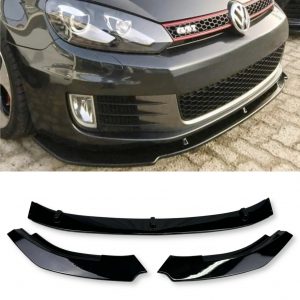 FRONT LIP SPLITTER GLOSS BLACK FOR VW GOLF MK6 GTI GTD 2009-2012
