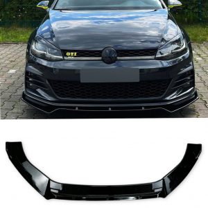 FRONT LIP SPLITTER GLOSS BLACK FOR VW GOLF MK7 GTI GTD R LINE 2012-2018