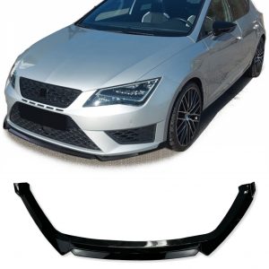 FRONT LIP SPLITTER GLOSS BLACK FOR SEAT LEON FR MK3 CUPRA MK3 2017-2020