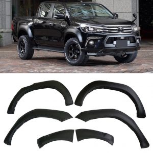 WHEEL ARCHES WIDE FENDER FLARES MATTE BLACK FOR TOYOTA HILUX 2018-2020