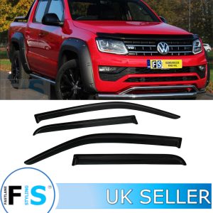 VW AMAROK 4 PIECES TINTED BLACK WIND DEFLECTORS