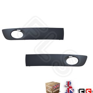 FRONT BUMPER ROUND FOG LIGHT LAMP SURROUND COVERS FOR VW T5 TRANSPORTER 2003-2009