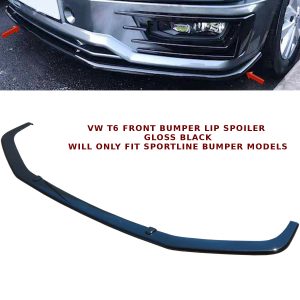 VW TRANSPORTER T6 LOWER FRONT LIP GLOSS BLACK SPLITTER SPORTLINE BUMPER