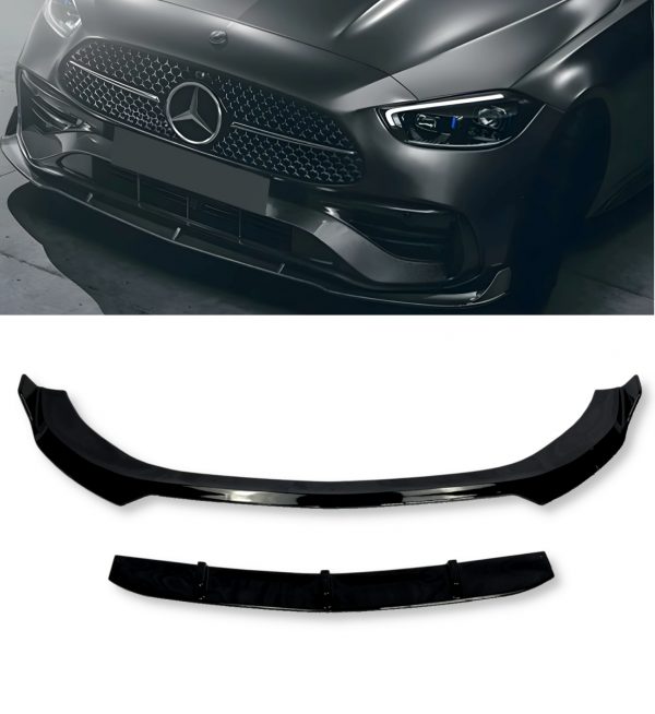 FRONT LIP SPLITTER 2PC GLOSS BLACK FOR MERCEDES C CLASS W206 2021+ NEW SHAPE