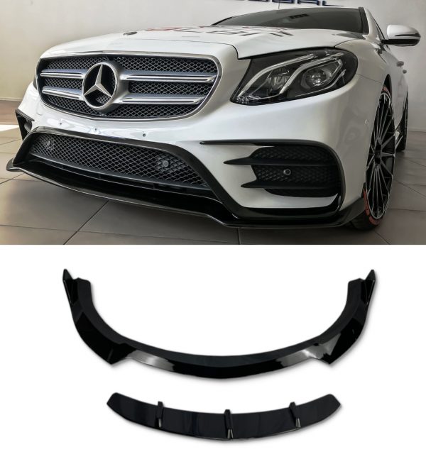 FRONT LIP SPLITTER GLOSS BLACK FOR MERCEDES E CLASS W213 E63 E63S 2016+ - Image 3