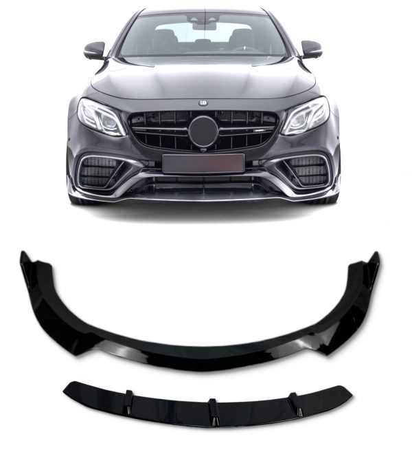 FRONT LIP SPLITTER GLOSS BLACK FOR MERCEDES E CLASS W213 E63 E63S 2016+