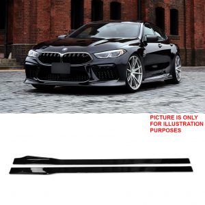 SIDE SKIRTS EXTENSION BLADES GLOSS BLACK FOR BMW 8 SERIES G16 GRAN COUPE 2019+
