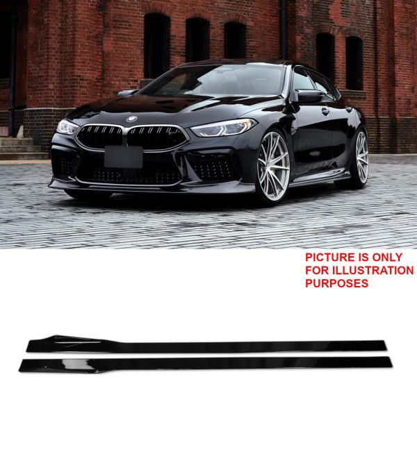 SIDE SKIRTS EXTENSION BLADES GLOSS BLACK FOR BMW 8 SERIES G16 GRAN COUPE 2019+