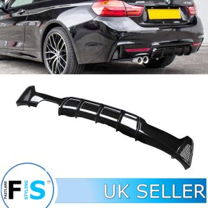 BMW 4 SERIES F32 F33 F36 M SPORT REAR DIFFUSER GLOSS BLACK