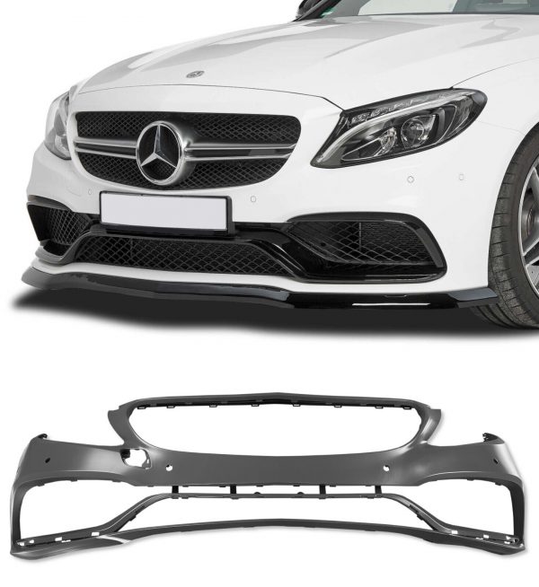 FRONT BUMPER BODYKIT 19+ FACELIFT C63 LOOK FOR MERCEDES C CLASS W205 C205 14-18 - Image 2