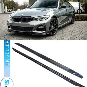 SIDE SKIRT EXTENSION BLADES CARBON FIBRE LOOK FOR BMW 3 SERIES G20 G21 2018-2024