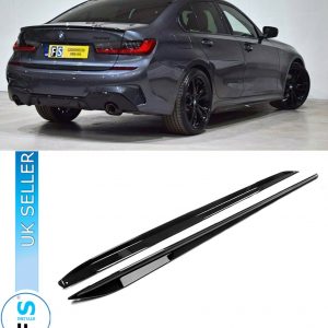 BMW 3 SERIES SIDE SKIRT EXTENSION BLADES M PERFORMANCE GLOSS BLACK G20 G21 2018-2024