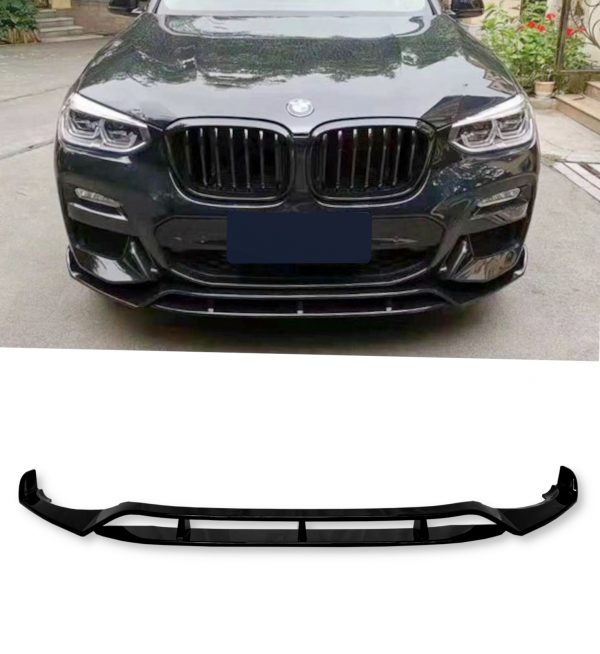 FRONT LIP SPLITTER GLOSS BLACK FOR BMW X3 G01 AND X4 G02 M-SPORT PRE-LCI 18-21