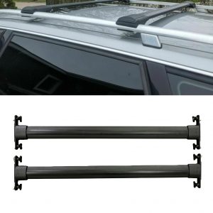 ALUMINIUM ROOF RAILS CROSS BARS RACK BLACK FOR TOYOTA LAND CRUISER J200 10-2018