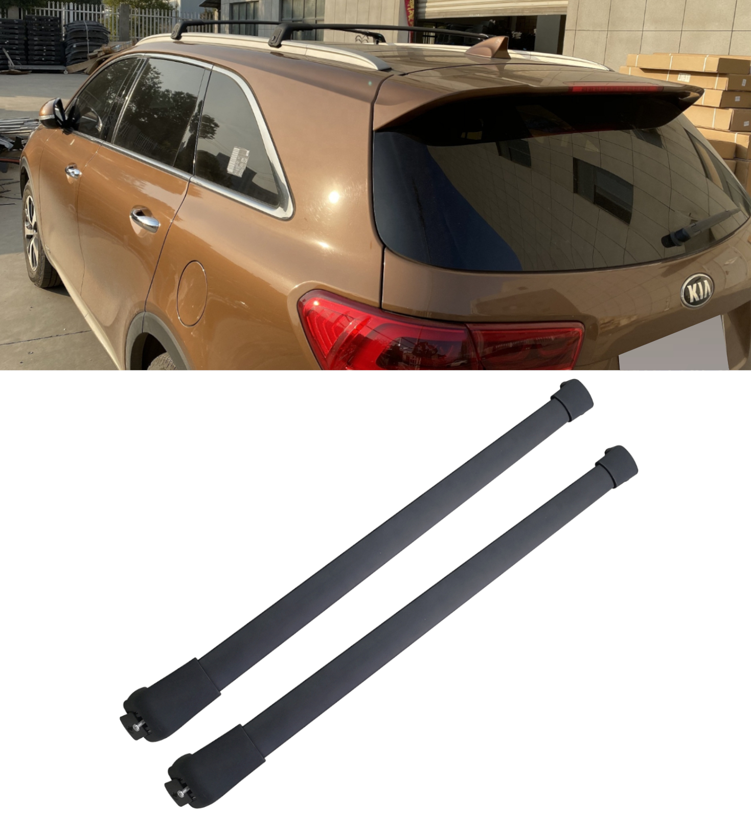 ALUMINIUM ROOF RAILS RACKS CROSS BARS BLACK FOR KIA SPORTAGE 2016+