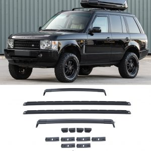 ALUMINIUM ROOF RAILS WITH CROSS BARS BLACK FOR RANGE ROVER VOGUE L322 2002-2012