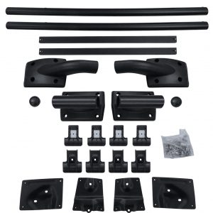 ALUMINIUM ROOF RAILS WITH CROSS BARS BLACK FOR NISSAN NAVARA D40 FRONTIER 4 DOOR