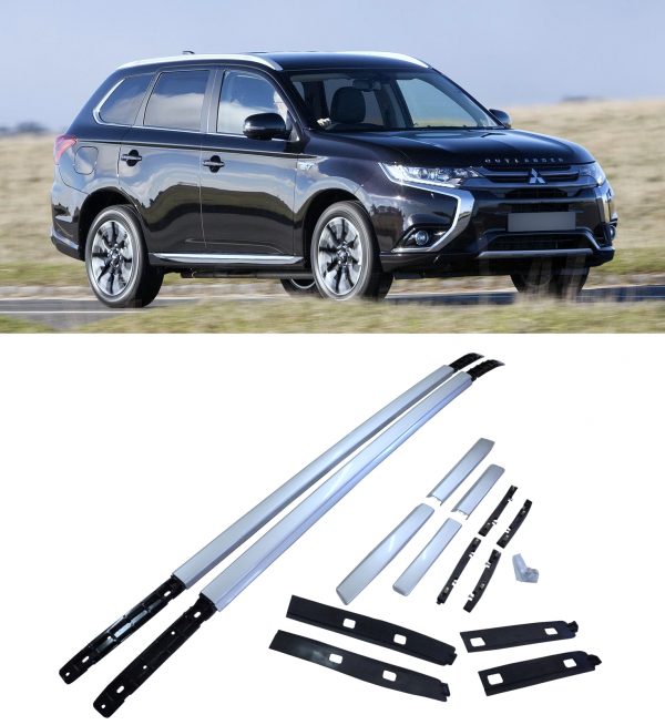 ALUMINIUM ROOF RAILS SILVER FOR MITSUBISHI OUTLANDER 3RD GENERATION 2016-2021 - Image 2