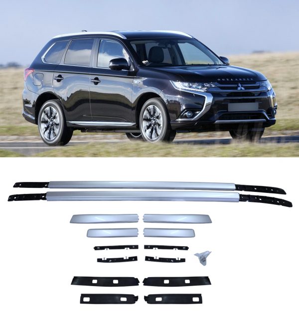 ALUMINIUM ROOF RAILS SILVER FOR MITSUBISHI OUTLANDER 3RD GENERATION 2016-2021