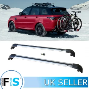 LAND RANGE ROVER SPORT L494 & ROOF RAIL CROSS BARS SILVER ANTI THEFT 2014-2018