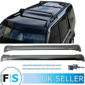 ROOF RAILS ROOF BAR ALUMINIUM BLACK FOR LAND ROVER DISCOVERY 3-4 L319 2004-2016