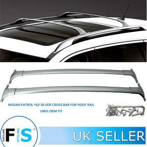 NISSAN PATROL SILVER CROSS BARS ROOF RAILS RACK