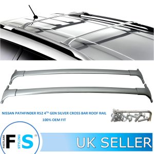 NISSAN PATHFINDER 4TH GEN SILVER CROSS BARS ROOF RAILS