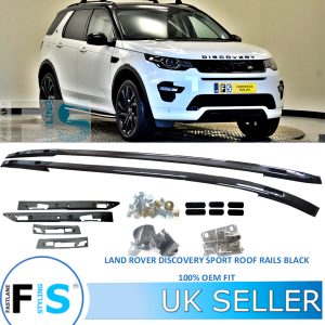 ROOF RAILS BARS ALUMINIUM BLACK FOR LAND ROVER DISCOVERY SPORT L550 2014+