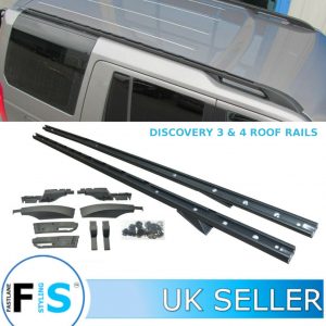 ALUMINIUM EXTENDED ROOF RAILS BLACK FOR LAND ROVER DISCOVERY 3-4 L319 2004-2016