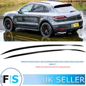 PORSCHE MACAN 2014+ 95B ALUMINIUM ROOF RAILS RACK BLACK
