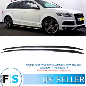 AUDI Q7 ROOF RAILS CROSS BARS ALUMINIUM GLOSS BLACK