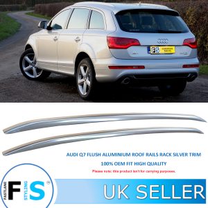 AUDI Q7 ROOF RAILS CROSS BARS ALUMINIUM GLOSS SILVER