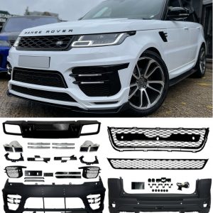 FRONT BUMPER LUMMA BODY KIT GLOSS BLACK FOR RANGE ROVER SPORT L494 LCI 2019+