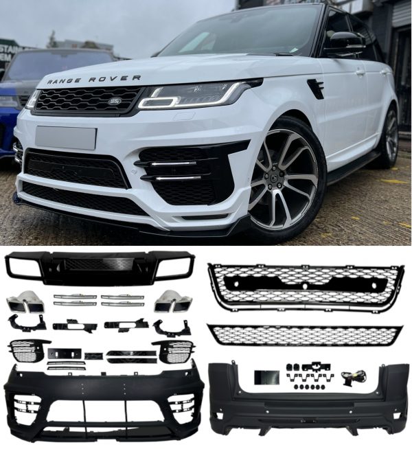 FRONT BUMPER LUMMA BODY KIT GLOSS BLACK FOR RANGE ROVER SPORT L494 LCI 2019+