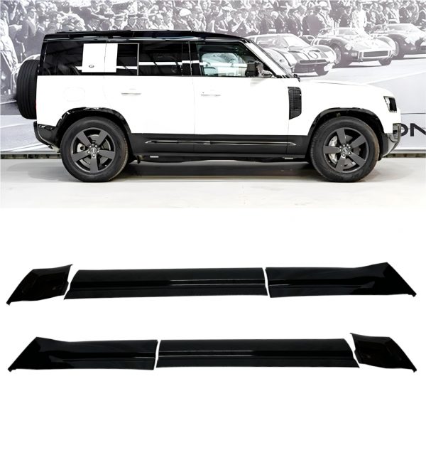LAND ROVER DEFENDER 110 L663 LOWER DOOR MOULDING SET TRIM SIDE GLOSS BLACK 2020+