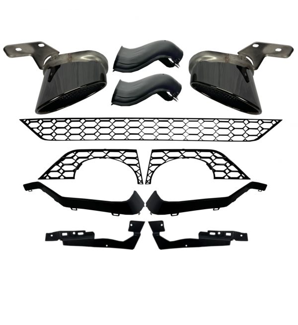 REAR BUMPER WITH BLACK TAILPIPES RS6 STYLE GLOSS BLACK FOR AUDI A6 C8 2019+ - Image 6
