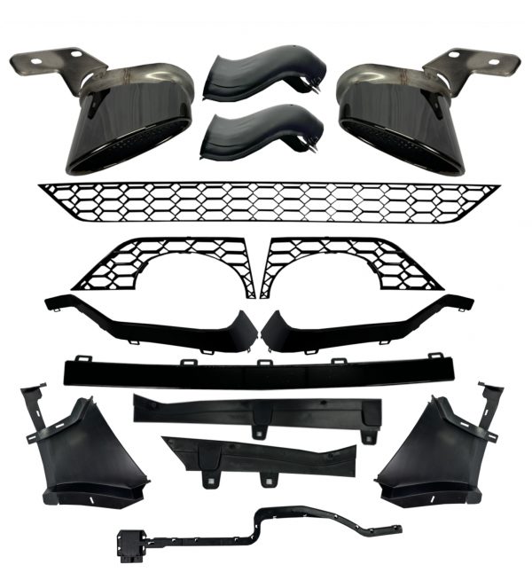 REAR BUMPER DIFFUSER TAILPIPES BODY KIT RS7 STYLE BLACK FOR AUDI A7 4K8 2019+ - Image 6