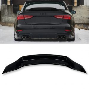 REAR BOOT SPOILER RS3 STYLE DUCKTAIL GLOSS BLACK FOR AUDI A3 8Y SALOON 2020+