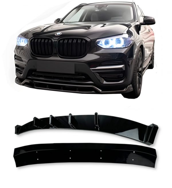 AERO BODY KIT M SPORT STYLE LIP DIFFUSER SKIRTS GLOSS BLACK FOR BMW X3 G01 18-21 - Image 2