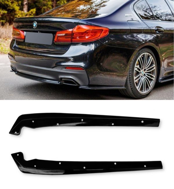 REAR CORNER CANARDS GLOSS BLACK FOR BMW 5 SERIES G30 2018-2020