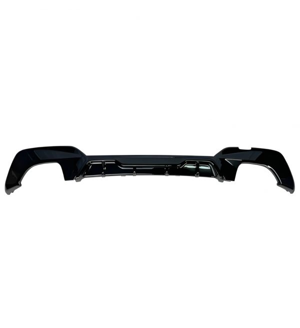 REAR DIFFUSER VALANCE QUAD EXHAUST GLOSS BLACK FOR BMW 3 SERIES G20 G21 2018-2021 - Image 2