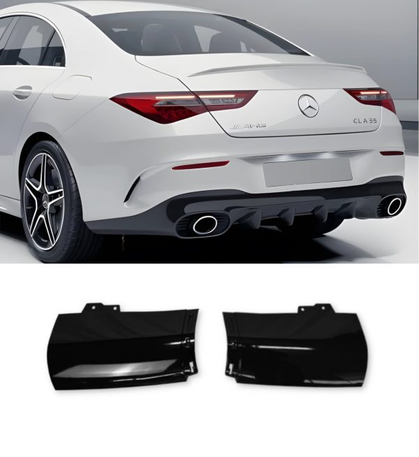 REAR DIFFUSER GLOSS BLACK WITH BLACK TIPS CLA 35 STYLE FOR MERCEDES CLA C118 2019+ - Image 5