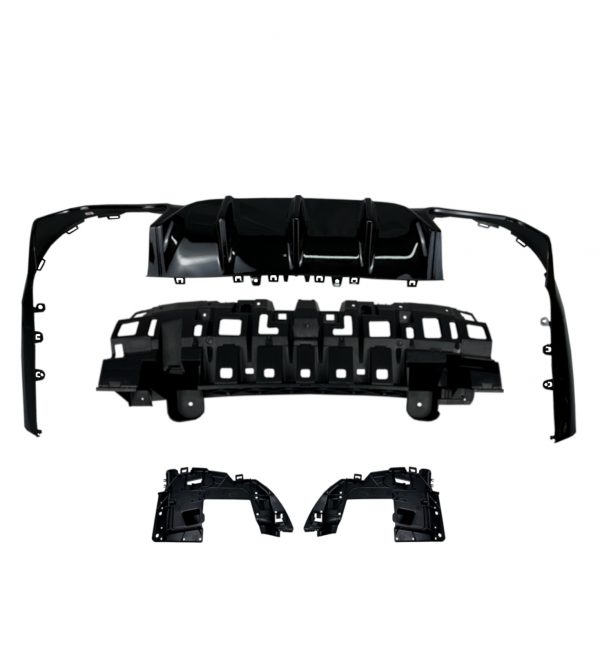 REAR DIFFUSER SILVER TIPS E63 AMG STYLE BLACK FOR MERCEDES E CLASS COUPE C238 CABRIOLET A238 - Image 3