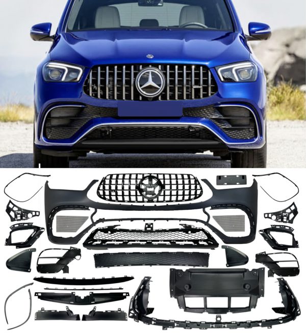 FRONT BUMPER GRILLE BODY KIT GLE63 AMG LOOK PRIMED FOR MERCEDES GLE W167 V167